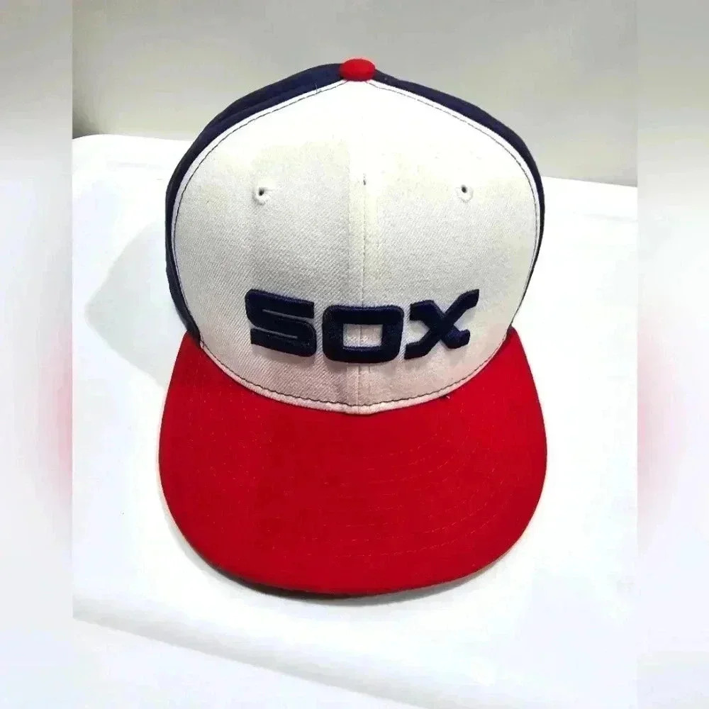 Chicago White Sox Hat Fitted  7 3/4 New Era 59Fifty MLB On Field Blue Red Mens